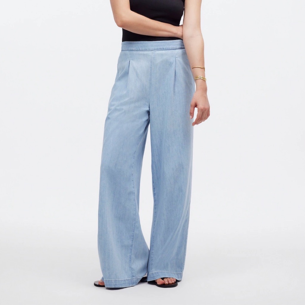 Madewell Women's Pull-On Wide Leg Jeans In Dorset Wash Xs